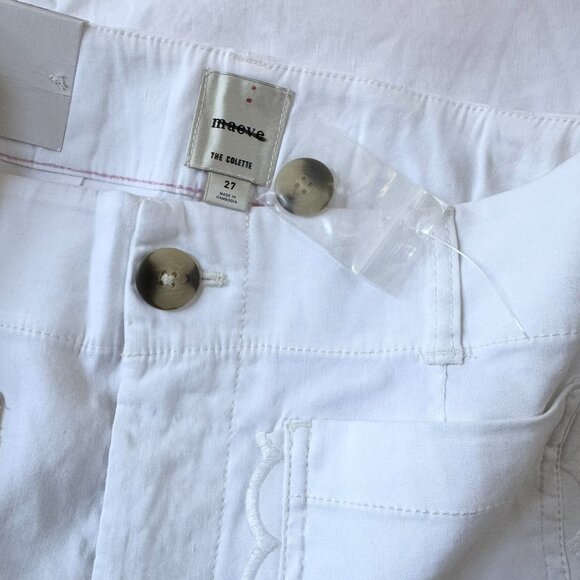 NWT Anthropologie Colette Maeve Scallop Pocket Linen Wide-Leg Pants White 27 - Picture 8 of 12